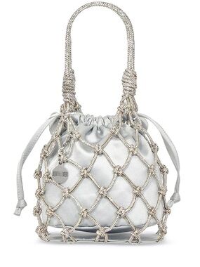 JUDITH LEIBER rhinestone-embellished satin tote bag
